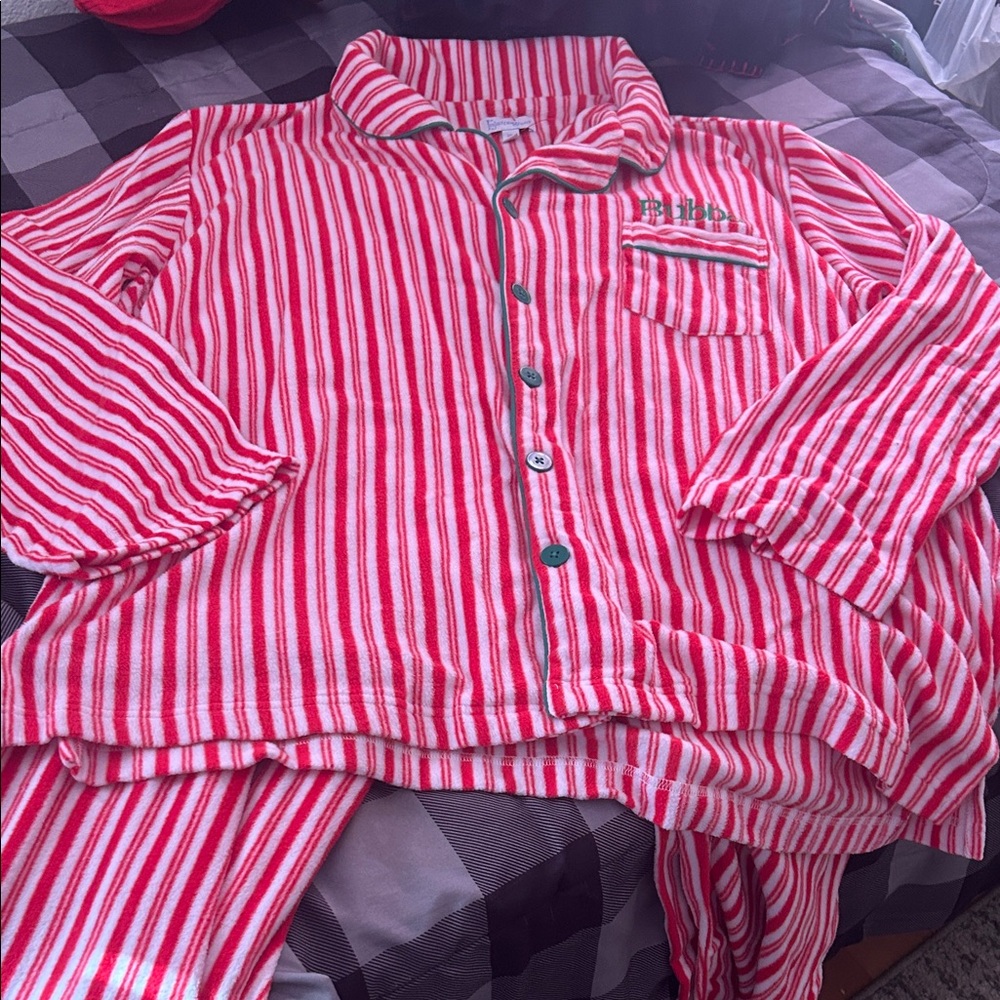 Pajamagram “BUBBA” Striped Red and White Men Pajamas
